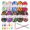 10 Acrylic Yarn Skeins,Multicolor Crochet Craft for Crocheting and Knitting,with Hooks Knitting Needles Stitch Markers,Crochet Starter Kit Beginners(650 Yard/250g)